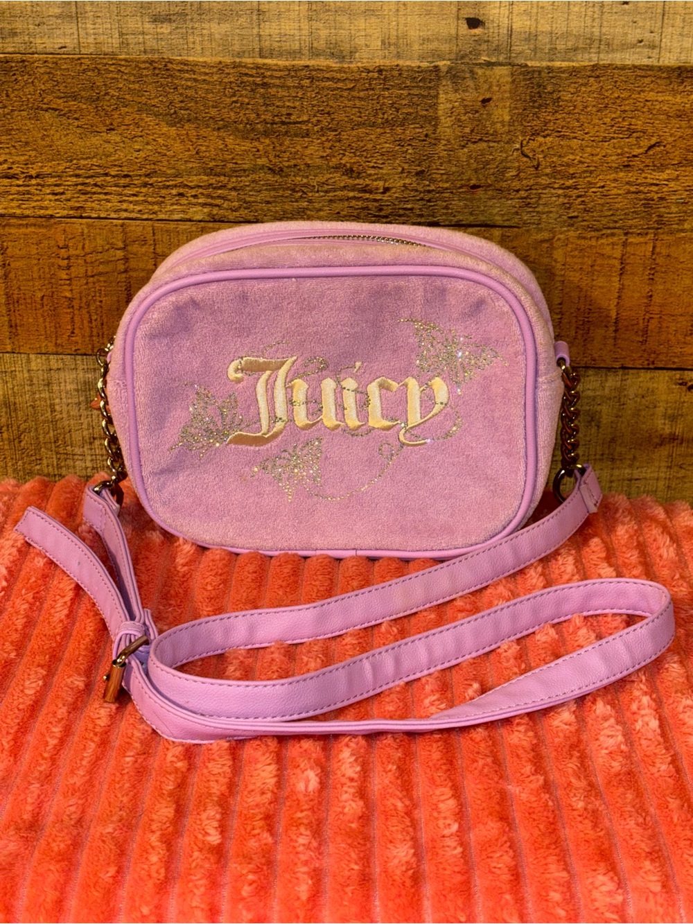 Juicy Couture Purple Glitter Crossbody Bag